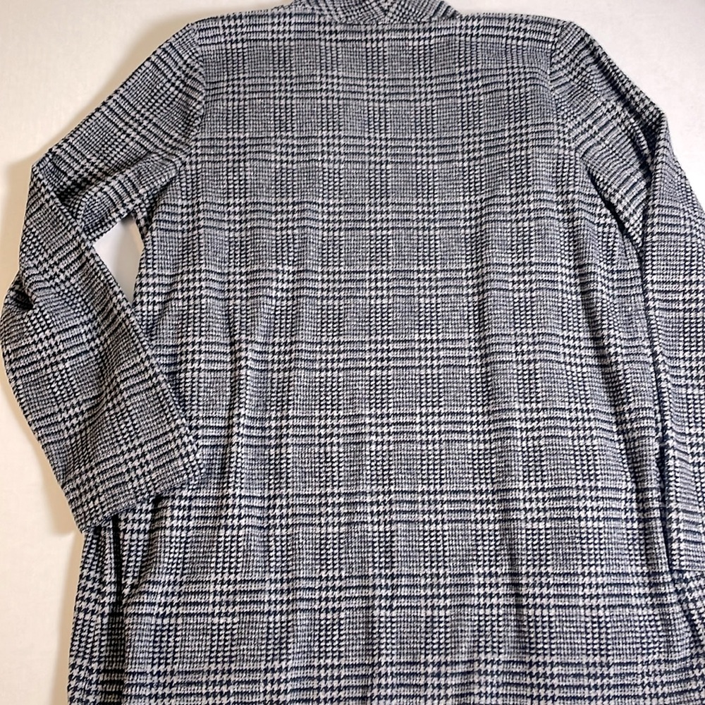 J. Jill Wearever Collection Navy and Gray Plaid Houndstooth Open Jacket Size M - Picture 13 of 13